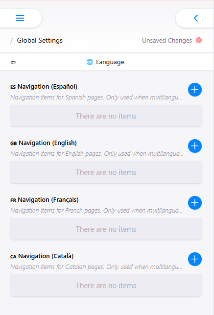 Header language options